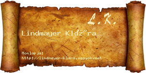 Lindmayer Klára névjegykártya