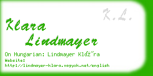 klara lindmayer business card